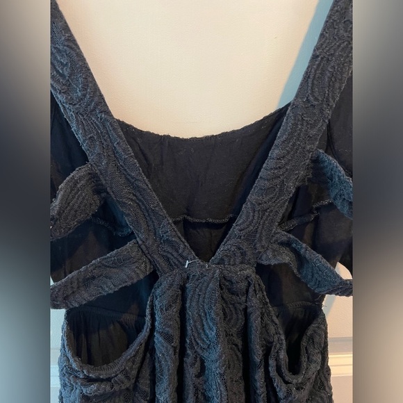 Free People Turn Back Time Black Lace Dress Size 6 - Picture 8 of 15